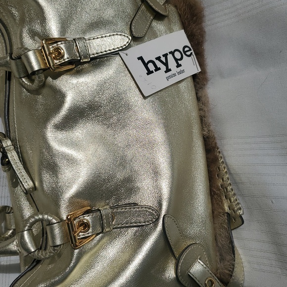 Satchel Bag With Fur Trim - Picture 9 of 9